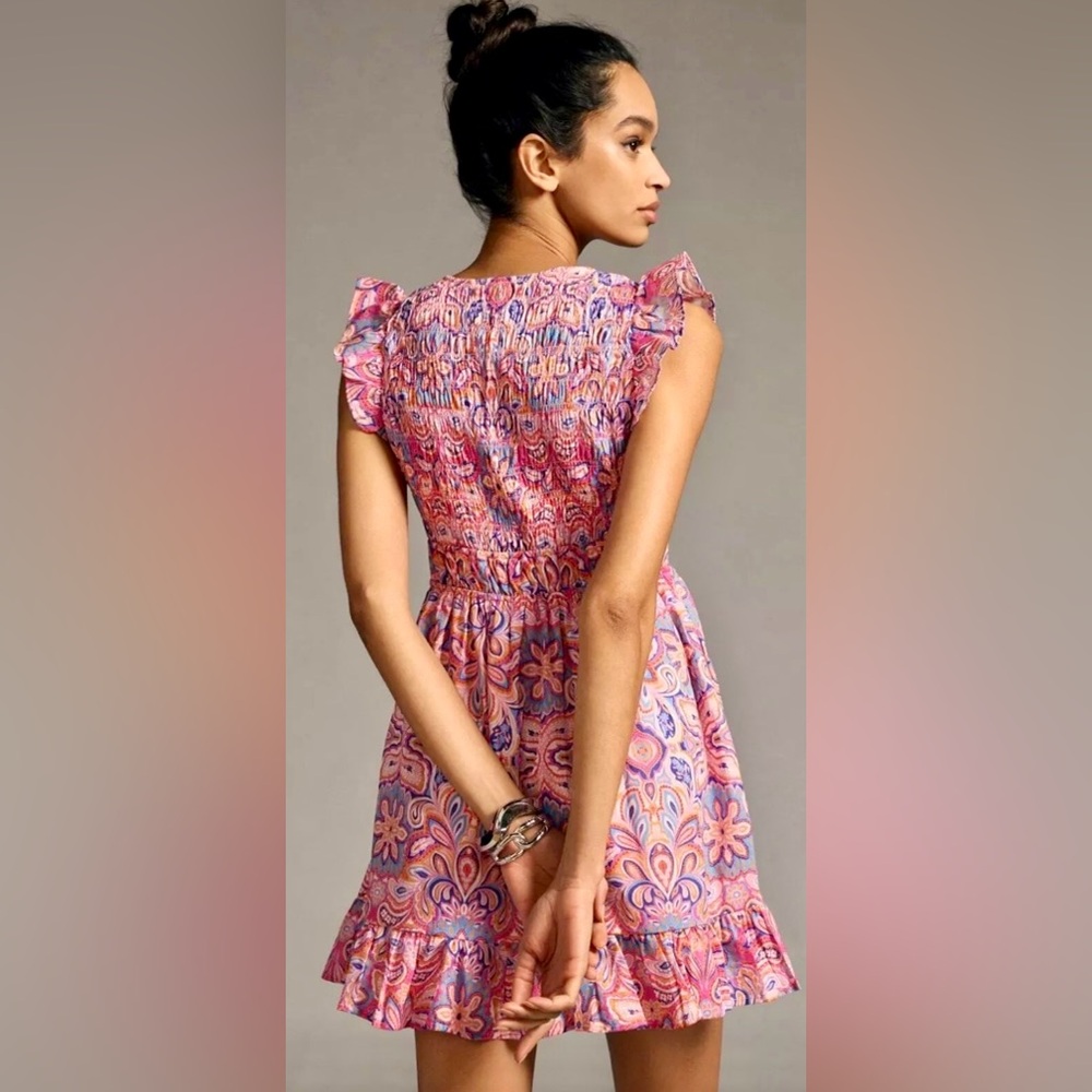 Anthropologie Peregrine Pink and Purple Mini Dress - Picture 4 of 11